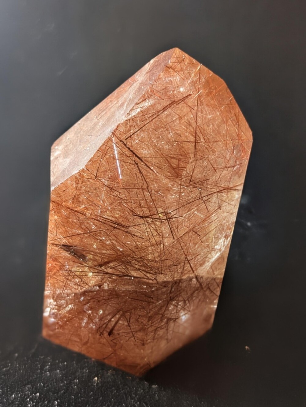 Gem Quality Polished Rutilated Rose Quartz Point - Picture 7 of 11